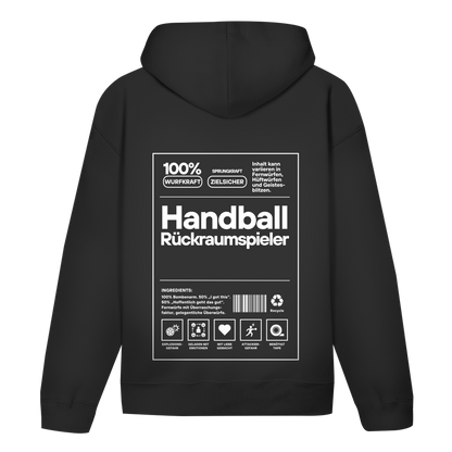 Handball Rückraumspieler Hoodie personalisiert in Schwarz