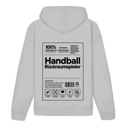 Handball Rückraumspieler Hoodie personalisiert in Grau