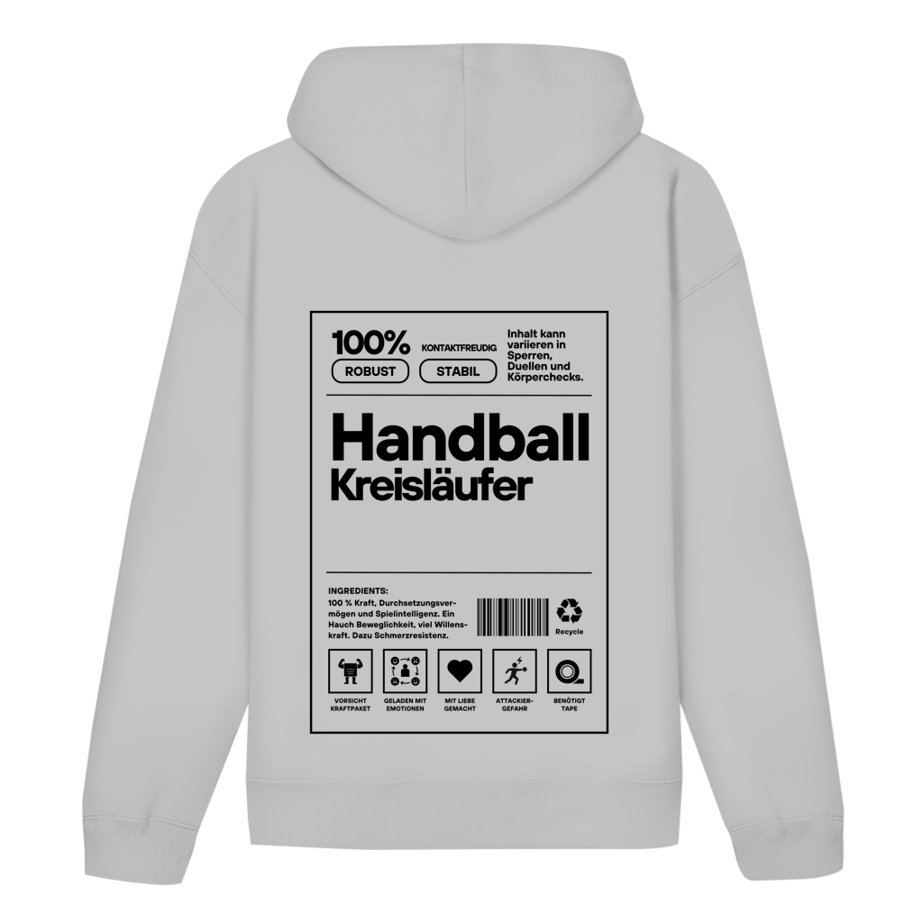 Handball Kreisläufer Hoodie personalisiert in Grau