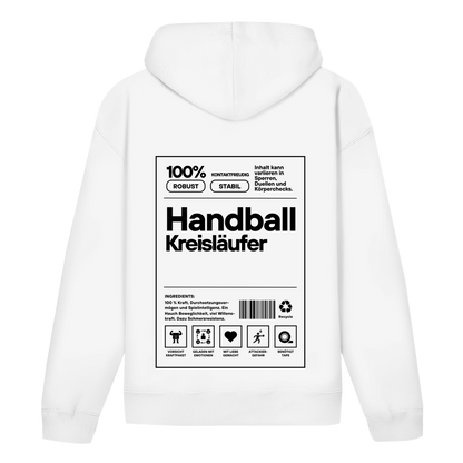 Handball Kreisläufer Hoodie personalisiert in Weiß