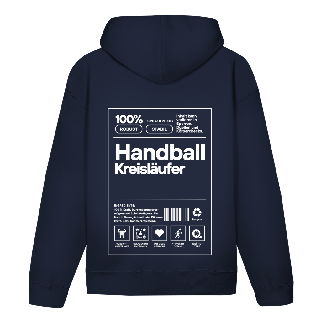 Handball Kreisläufer Hoodie personalisiert in Navy