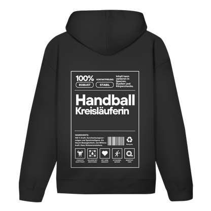 Handball Kreisläuferin Hoodie personalisiert in Schwarz