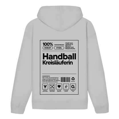 Handball Kreisläuferin Hoodie personalisiert in Grau