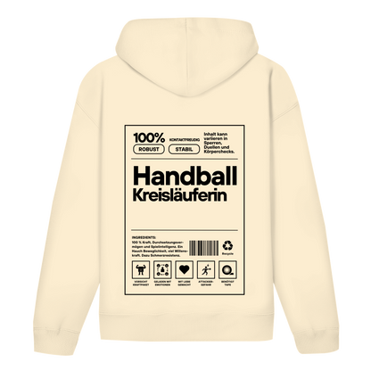 Handball Kreisläuferin Hoodie personalisiert in Natural Raw