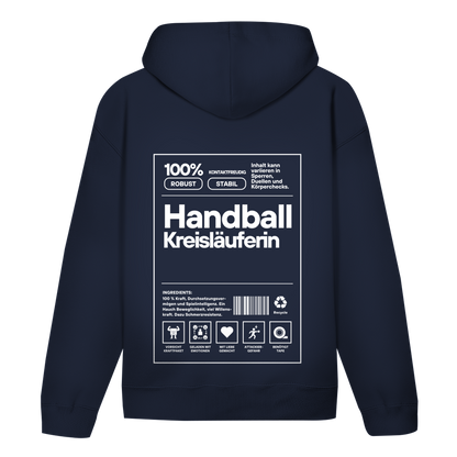 Handball Kreisläuferin Hoodie personalisiert in Navy