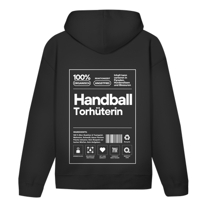 Handball Torhüterin Hoodie personalisiert in Schwarz