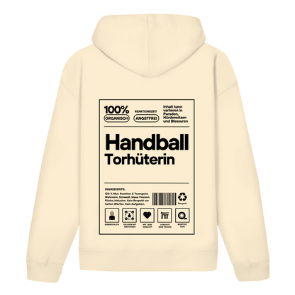 Handball Torhüterin Hoodie personalisiert in Natural Raw