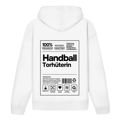 Handball Torhüterin Hoodie personalisiert in Weiß