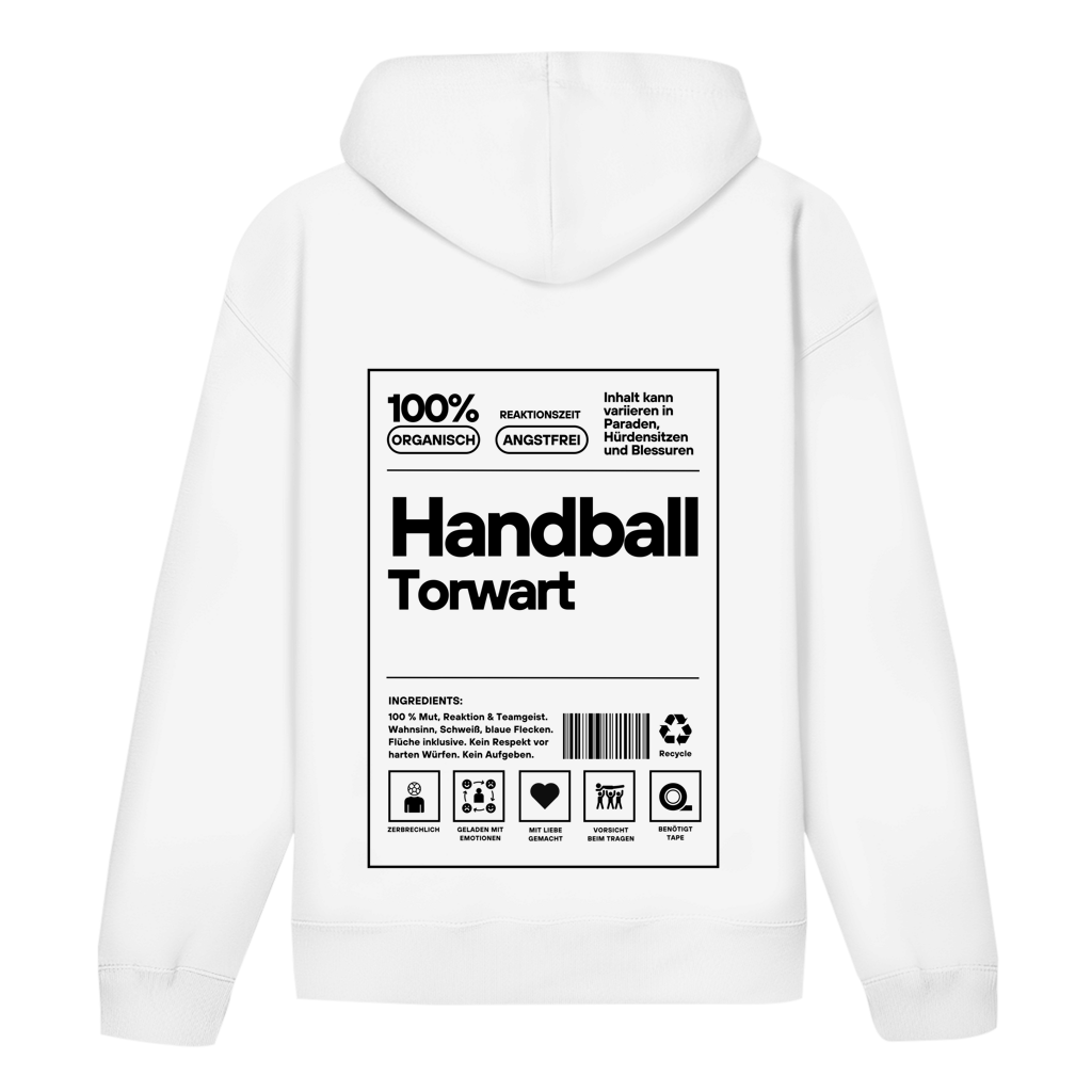 Handball Torwart Hoodie personalisiert in Weiß