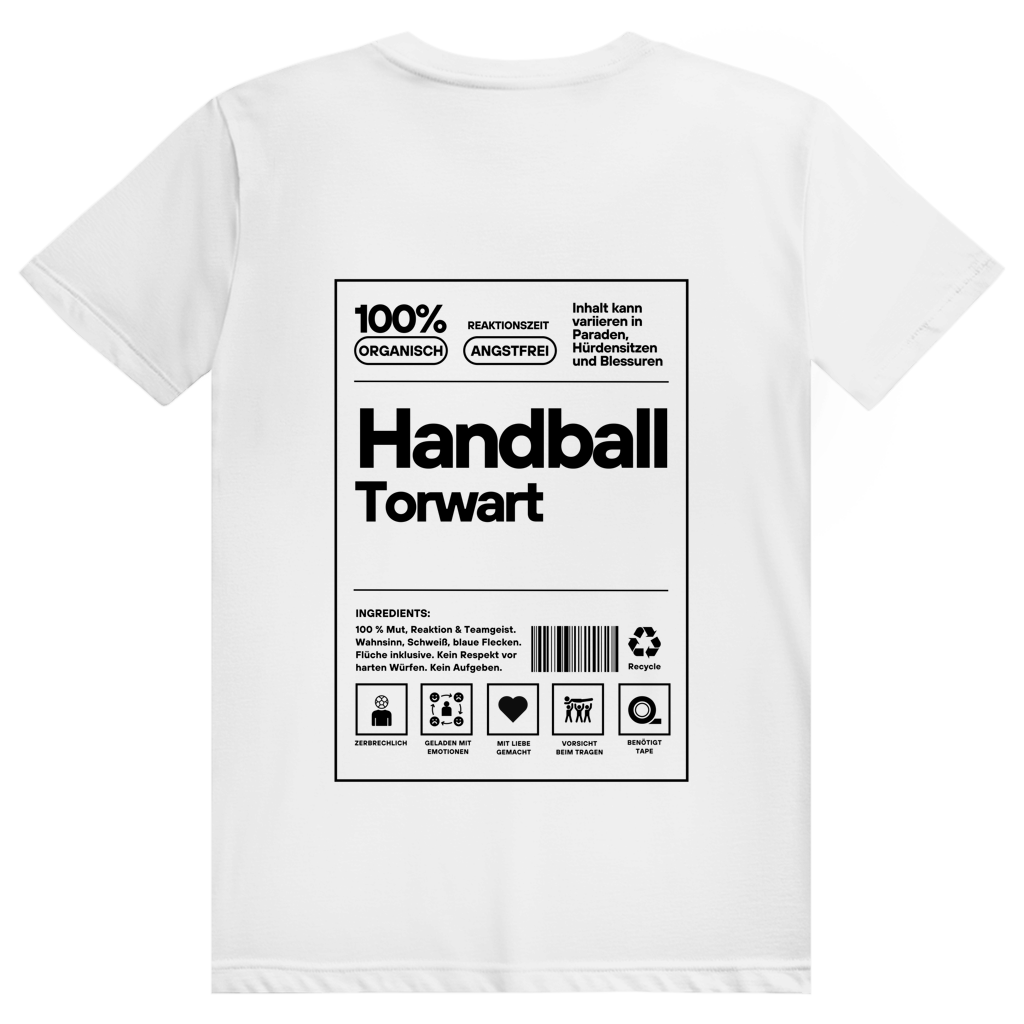 Handball Torwart T-Shirt personalisiert in Weiß