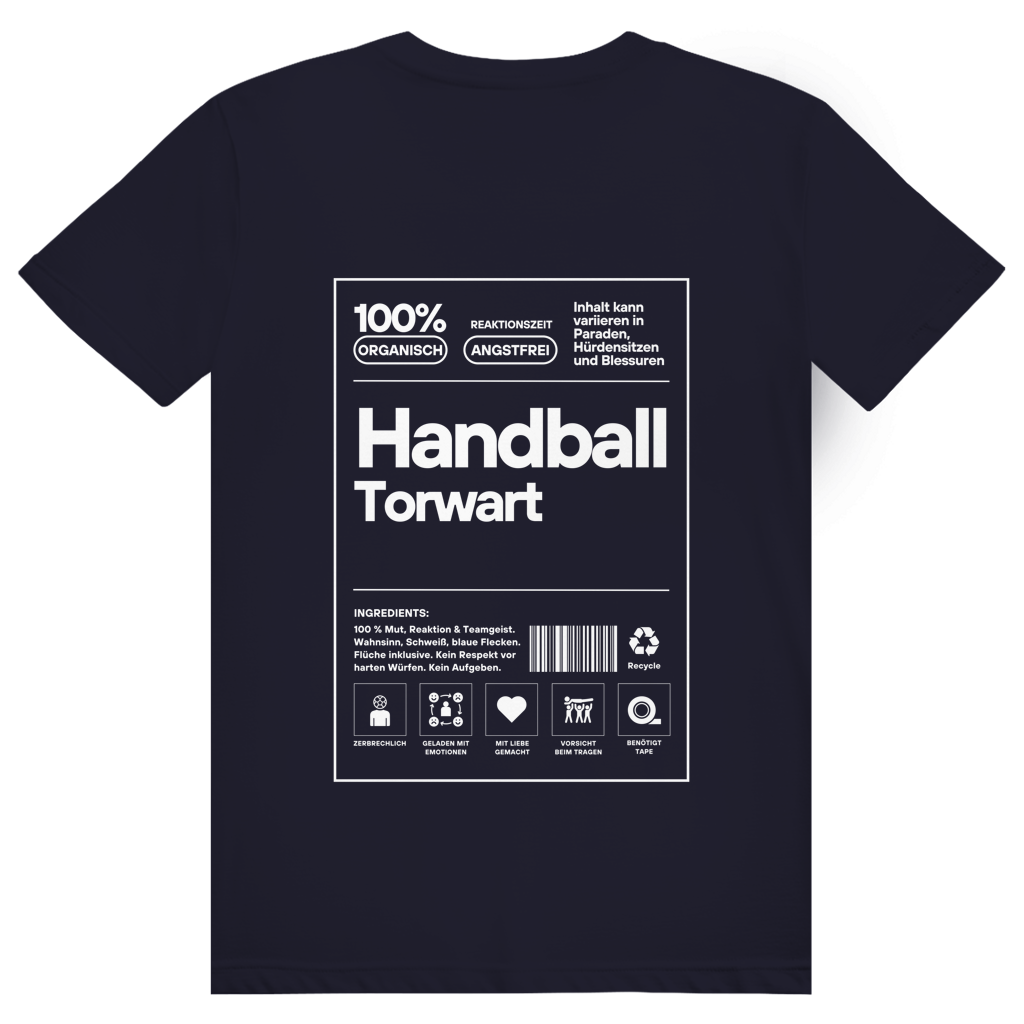 Handball Torwart T-Shirt personalisiert in Navy