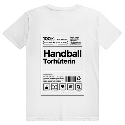 Handball Torhüterin T-Shirt personalisiert in Weiß