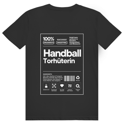 Handball Torhüterin T-Shirt personalisiert in Schwarz
