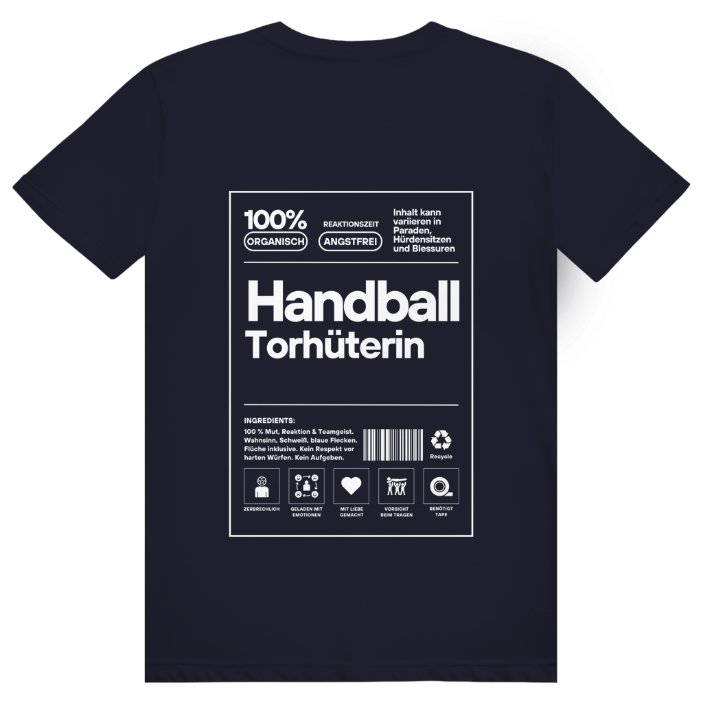 Handball Torhüterin T-Shirt personalisiert in Navy