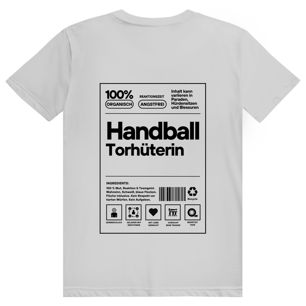 Handball Torhüterin T-Shirt personalisiert in Grau