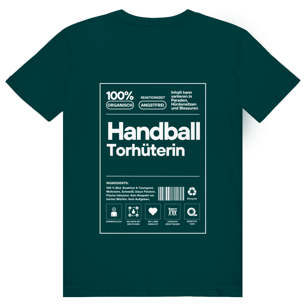 Handball Torhüterin T-Shirt personalisiert in Dunkelgrün