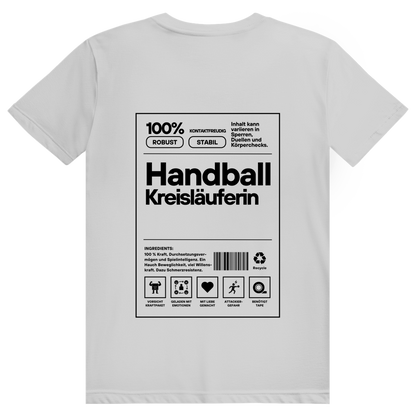 Handball Kreisläuferin T-Shirt personalisiert in Grau