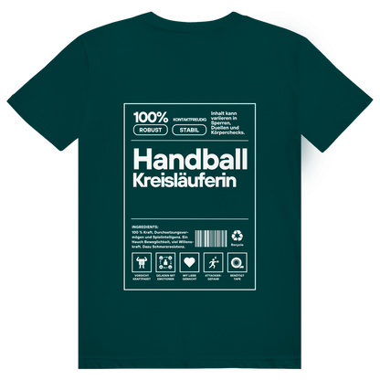 Handball Kreisläuferin T-Shirt personalisiert in Dunkelgrün