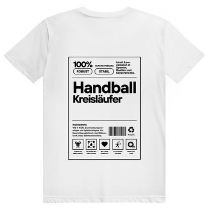 Handball Kreisläufer T-Shirt personalisiert in Weiß