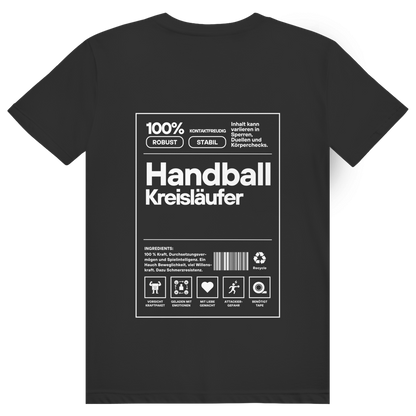 Handball Kreisläufer T-Shirt personalisiert in Schwarz