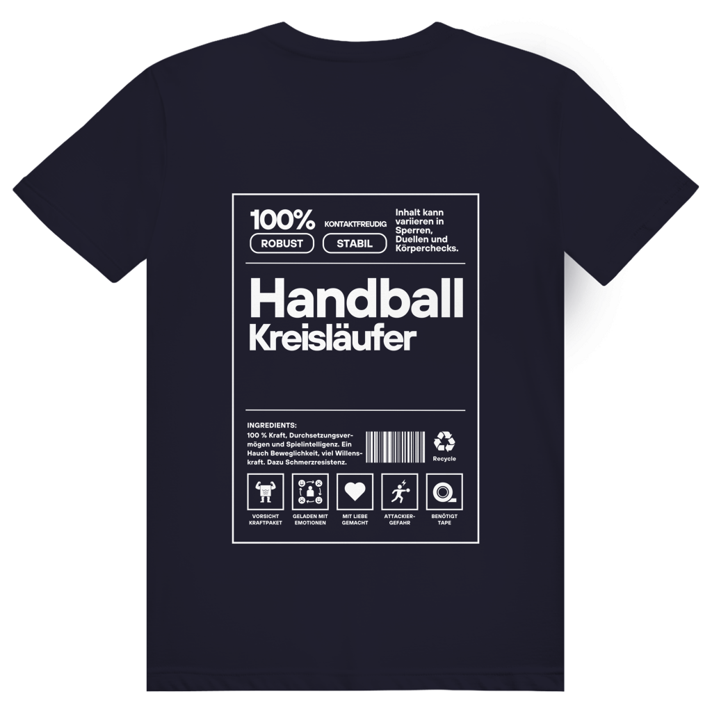 Handball Kreisläufer T-Shirt personalisiert in Navy