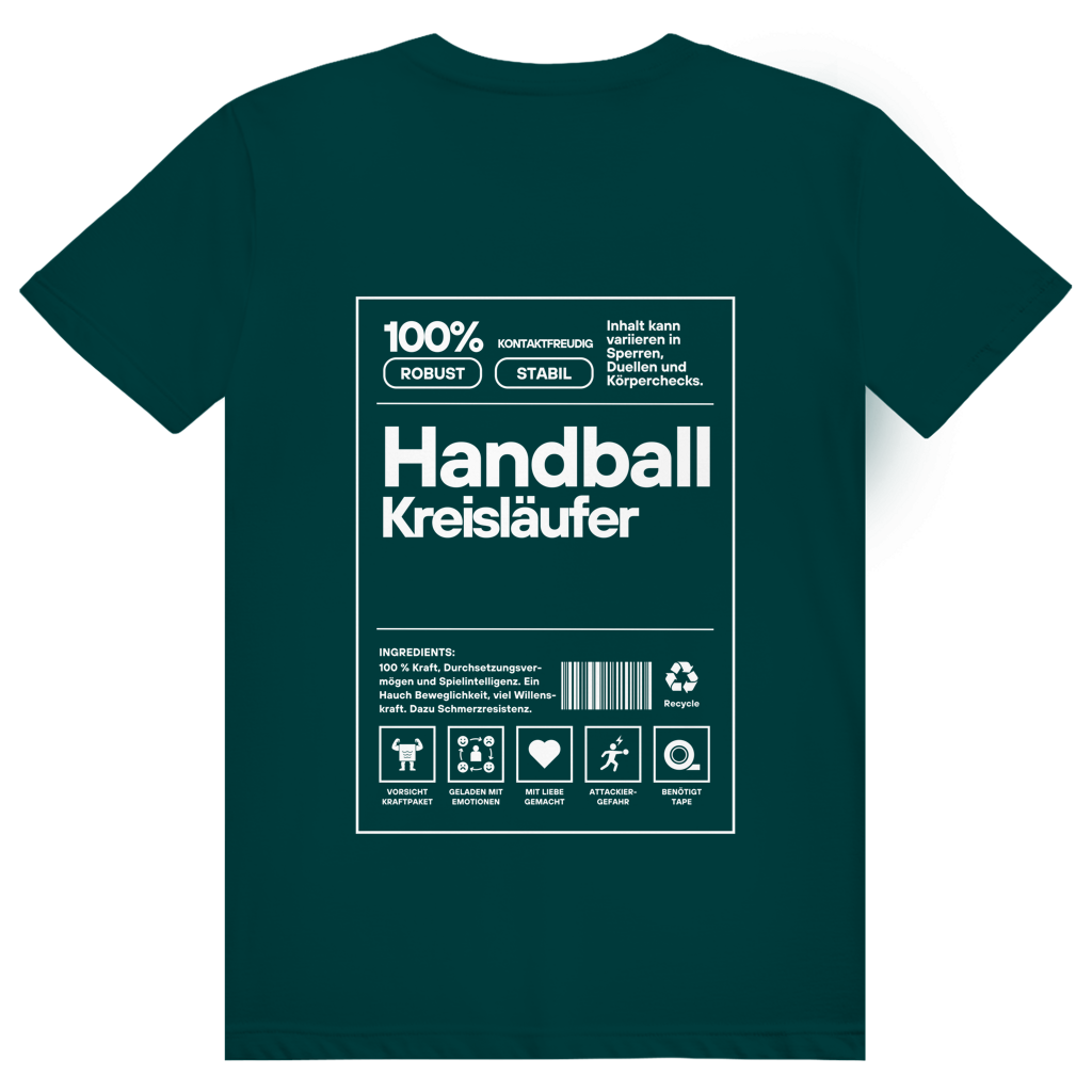 Handball Kreisläufer T-Shirt personalisiert in Dunkelgrün