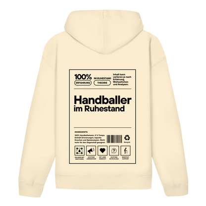 Handballer im Ruhestand Hoodie personalisiert in Natural Raw