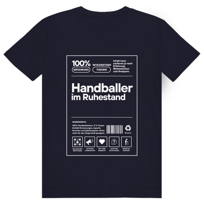 Handballer im Ruhestand T-Shirt personalisiert in Navy