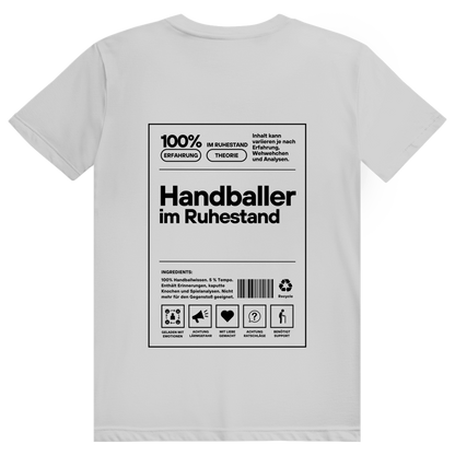 Handballer im Ruhestand T-Shirt personalisiert in Grau