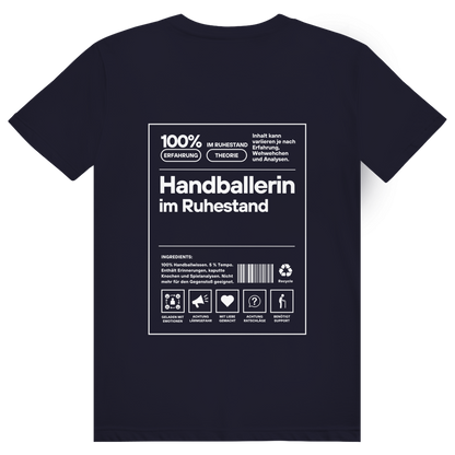 Handballerin im Ruhestand T-Shirt personalisiert in Navy