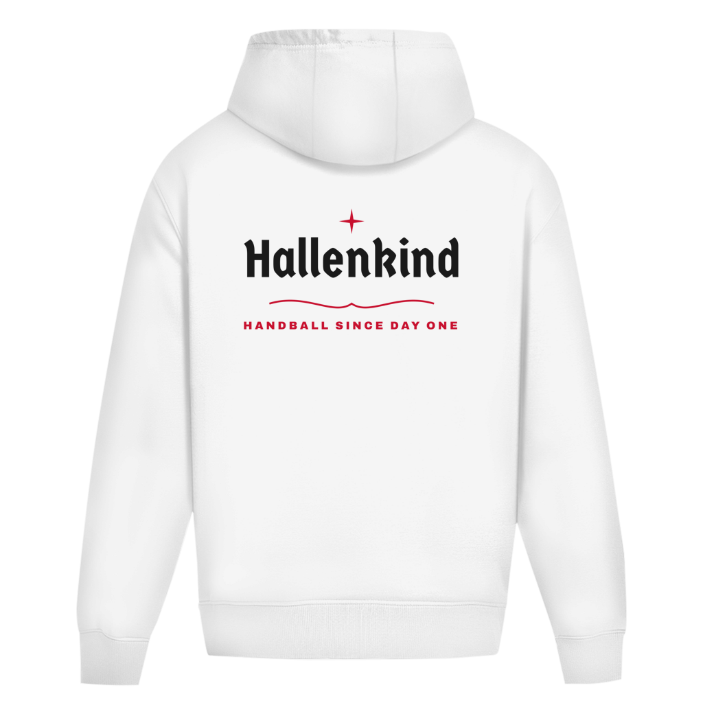 Handball Hallenkind – Oversized Hoodie in Weiß – Rücken