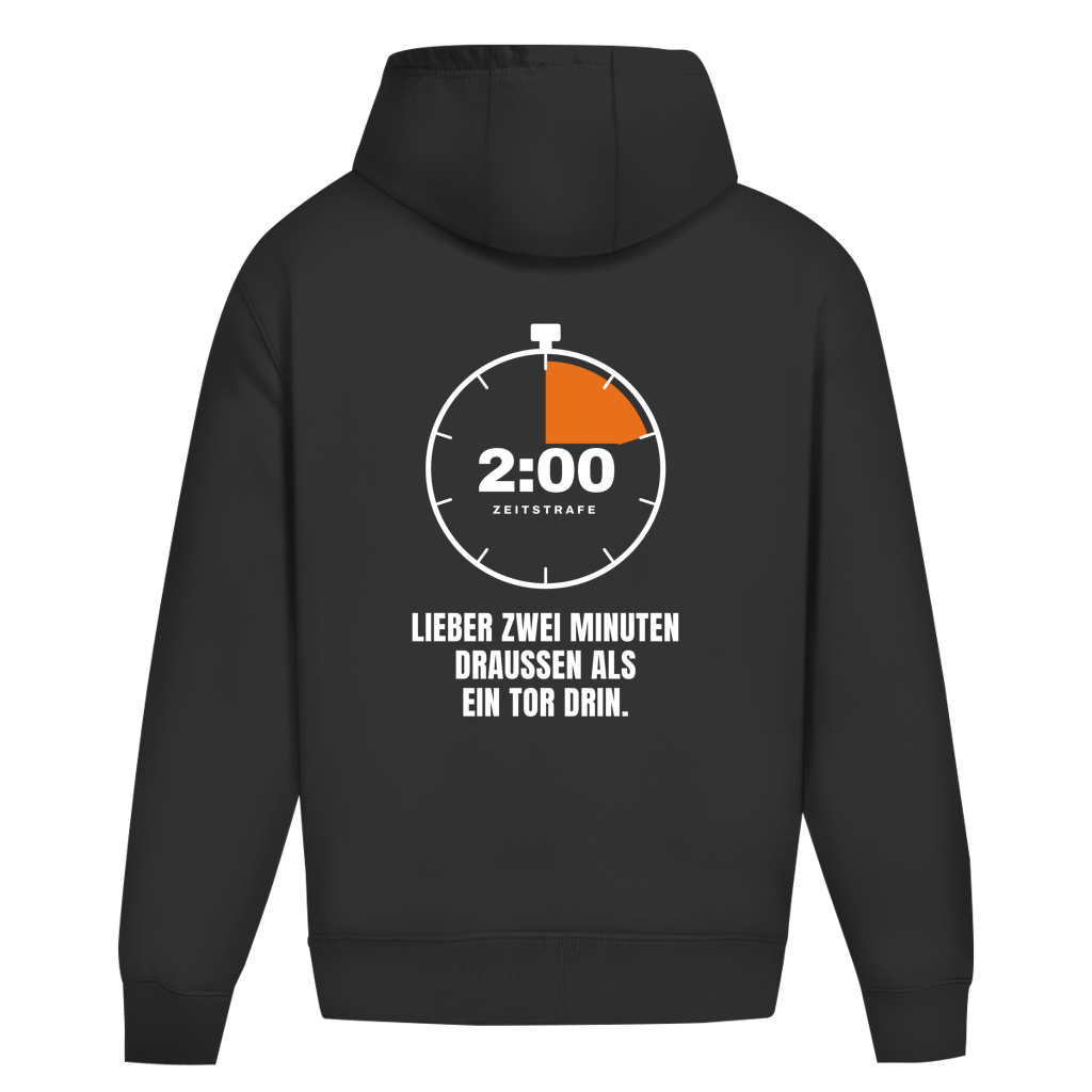 Handball Zeitstrafe – Stoppuhr – Oversized Hoodie in Schwarz – Rücken