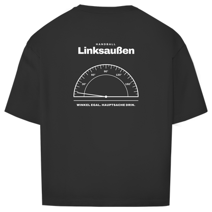Handball Linksaußen – Winkelmesser – Oversized Shirt in Schwarz – Rücken
