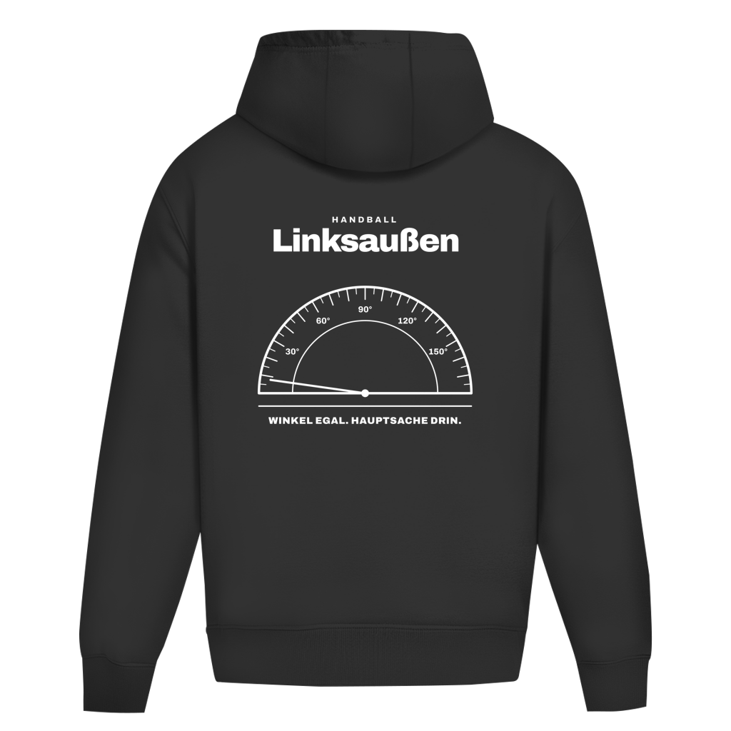 Handball Linksaußen – Winkelmesser – Oversized Hoodie in Schwarz – Rücken