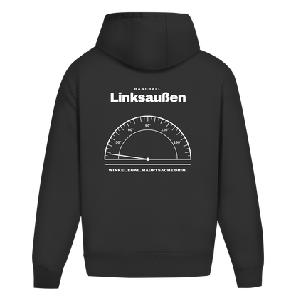 Handball Linksaußen – Winkelmesser – Oversized Hoodie in Schwarz – Rücken