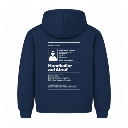Handballer auf Abruf – Spielerpass – Hoodie in Navy
