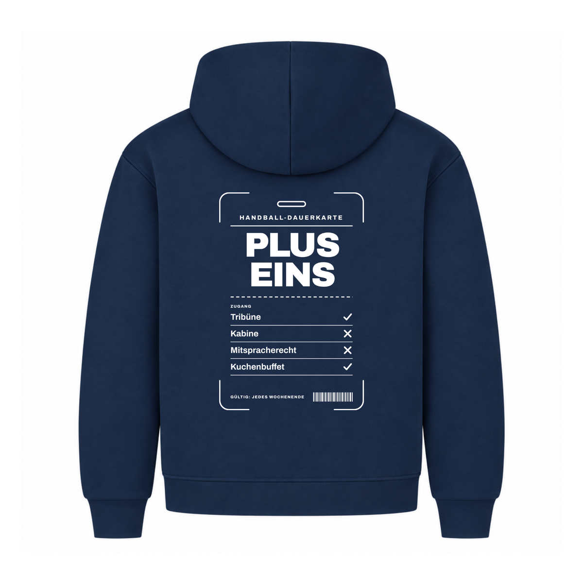 Handball Plus Eins – Dauerkarte – Hoodie in Navy