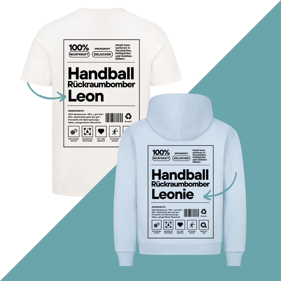 Hoodie/Shirt - Label Rückraumbomber - Personalisiert