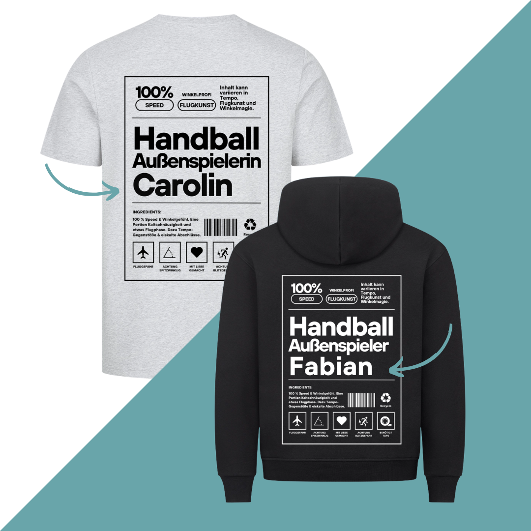 Hoodie/Shirt - Label Außenspieler/in - Personalisiert