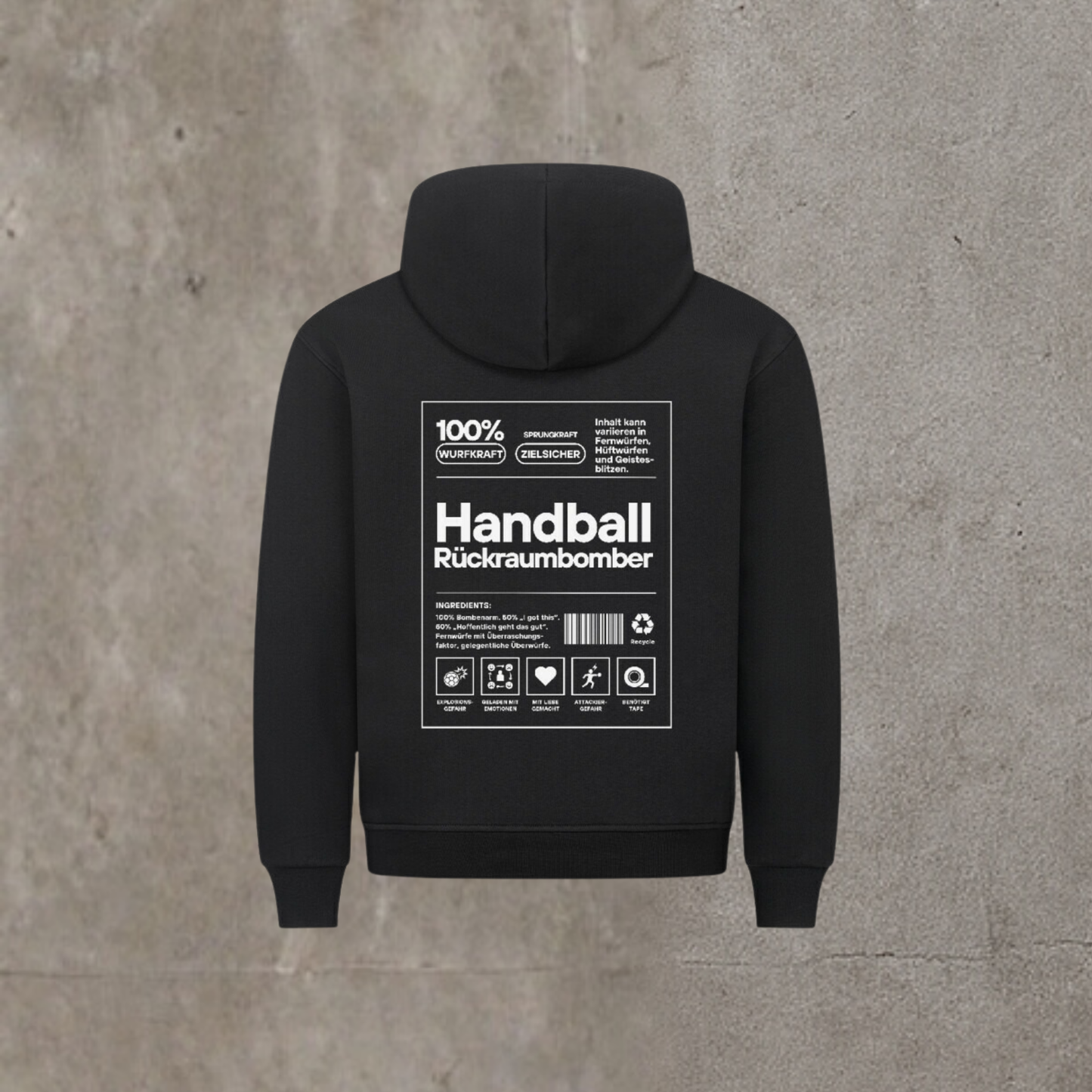 Unisex Hoodie - Label Handball Rückraumbomber