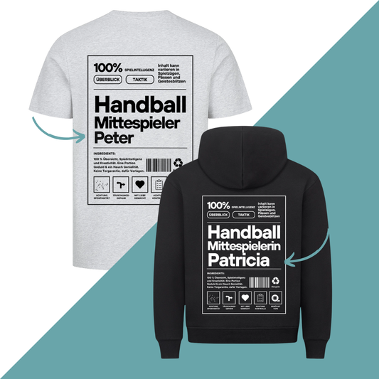 Hoodie/Shirt - Label Mittespieler/in - Personalisiert