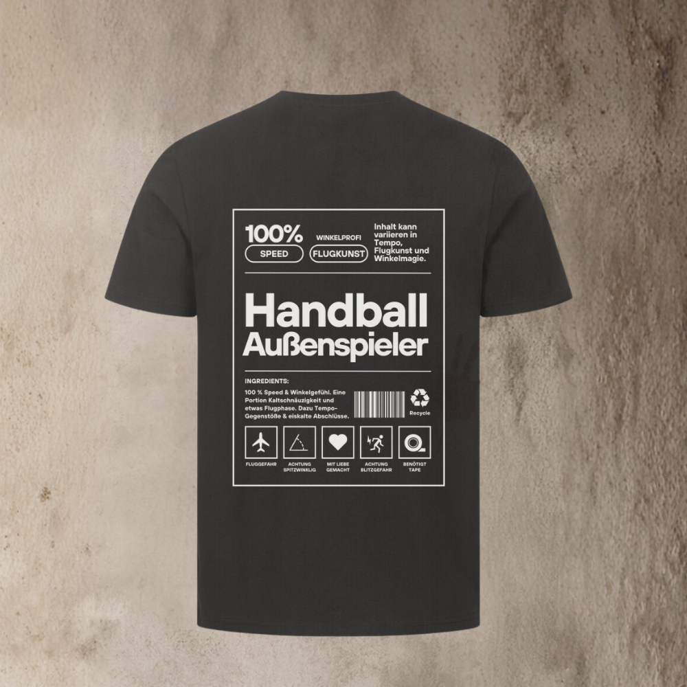 Unisex T-Shirt - Label Handball Außenspieler