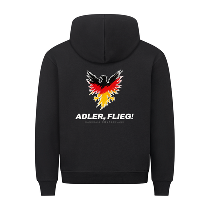 Handball Adler flieg – Hoodie in Schwarz