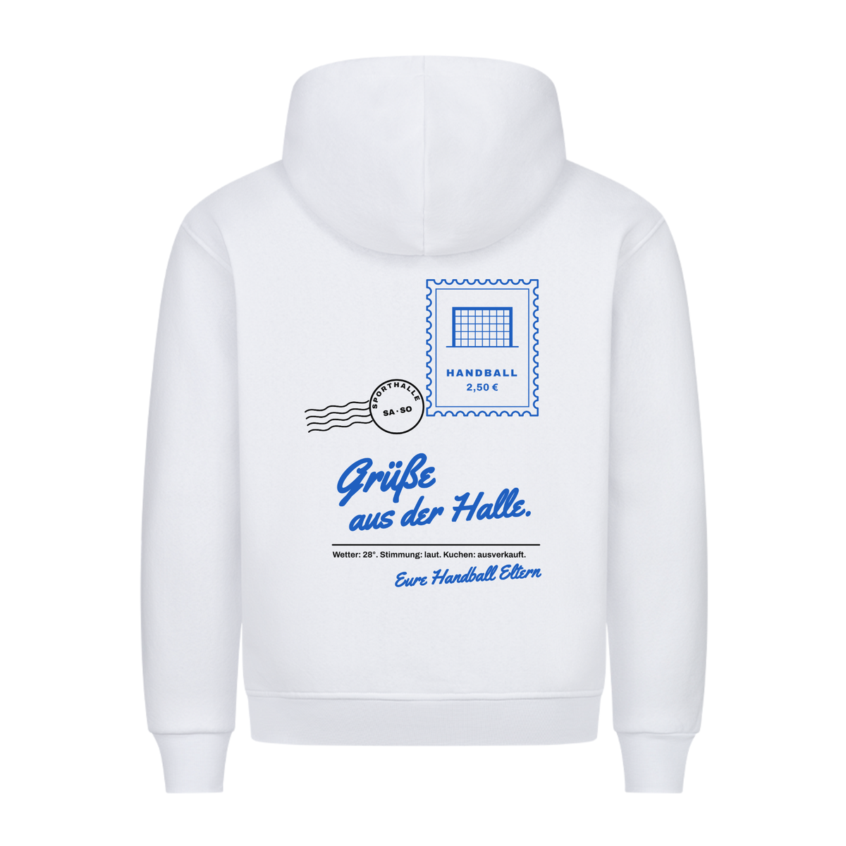 Handball Eltern – Grüße aus der Halle – Hoodie in Weiß