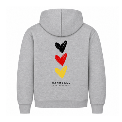 Handball Deutschland Herzen – Hoodie in Grau