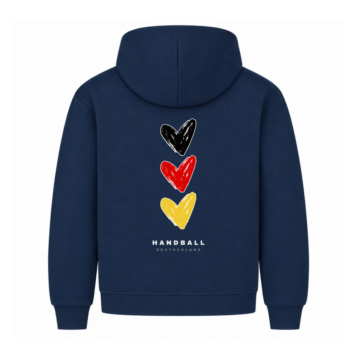 Handball Deutschland Herzen – Hoodie in Navy