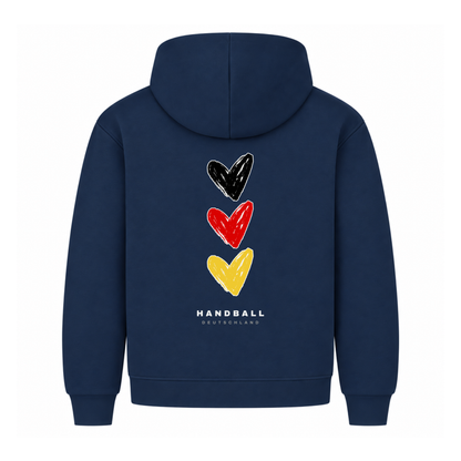 Handball Deutschland Herzen – Hoodie in Navy