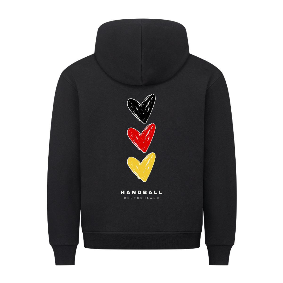 Handball Deutschland Herzen – Hoodie in Schwarz