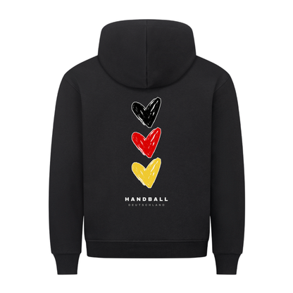 Handball Deutschland Herzen – Hoodie in Schwarz
