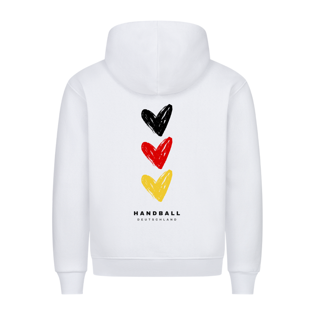 Handball Deutschland Herzen – Hoodie in Weiß